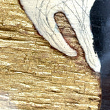 Folk Art George Washington on Horseback with Golden Ground, William Jones' 1932 Drawing/Painting/Carving Hybrid