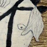 Folk Art George Washington on Horseback with Golden Ground, William Jones' 1932 Drawing/Painting/Carving Hybrid