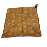 Satisfying Old Handmade Potholder with Great Fabrics and Corner Hook