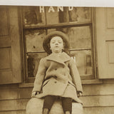 Wonderful Old Snapshot of Young Girl Perched on Watermelon