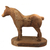 Muscular Large Carved Folk Art Horse on Base