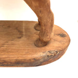 Muscular Large Carved Folk Art Horse on Base