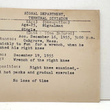 Running for a Wrench, Gets a Wrenched Knee, 1955 Railroad Signal Dept. Typed Injury Report
