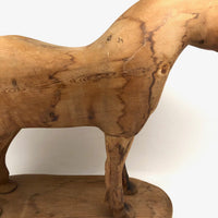 Muscular Large Carved Folk Art Horse on Base
