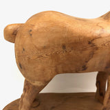 Muscular Large Carved Folk Art Horse on Base