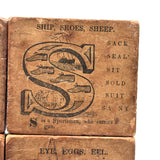 Set of 21 Large Handmade, Hand-colored Paper Litho on Wood Alphabet Blocks, c. Mid 19th Century