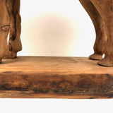 Muscular Large Carved Folk Art Horse on Base