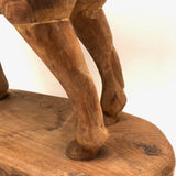 Muscular Large Carved Folk Art Horse on Base