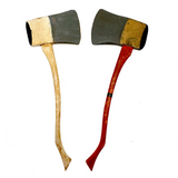 Sweet Antique Pair of Carved and Painted Axes