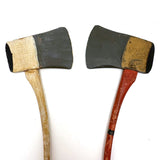 Sweet Antique Pair of Carved and Painted Axes