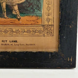 The Pet Lamb, c. 1830s J.L Marks London Hand-colored Lithograph, Original Frame and Glass