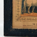 The Pet Lamb, c. 1830s J.L Marks London Hand-colored Lithograph, Original Frame and Glass