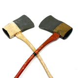 Sweet Antique Pair of Carved and Painted Axes