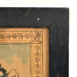 The Pet Lamb, c. 1830s J.L Marks London Hand-colored Lithograph, Original Frame and Glass