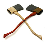 Sweet Antique Pair of Carved and Painted Axes