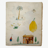 Caleb Cope's Most Wonderful Earlyish 19th Century Notebook with Many Watercolors and Schoolwork