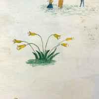 Caleb Cope's Most Wonderful Earlyish 19th Century Notebook with Many Watercolors and Schoolwork