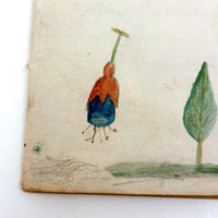 Caleb Cope's Most Wonderful Earlyish 19th Century Notebook with Many Watercolors and Schoolwork