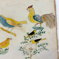 Caleb Cope's Most Wonderful Earlyish 19th Century Notebook with Many Watercolors and Schoolwork