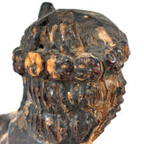 Evocatively Aged Carved Devotional Figure with Crown of Roses and Church in Hand, c. 18th Century (Copy)