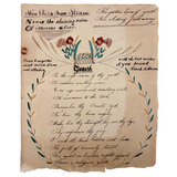 The Golden Hours of Youth Are Slipping Away, Early 19th C. Ink and Watercolor Love Token by Sarah A. Stearns