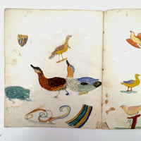 Caleb Cope's Most Wonderful Earlyish 19th Century Notebook with Many Watercolors and Schoolwork