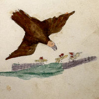 Caleb Cope's Most Wonderful Earlyish 19th Century Notebook with Many Watercolors and Schoolwork