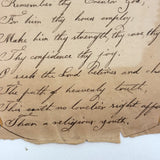 The Golden Hours of Youth Are Slipping Away, Early 19th C. Ink and Watercolor Love Token by Sarah A. Stearns