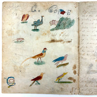Caleb Cope's Most Wonderful Earlyish 19th Century Notebook with Many Watercolors and Schoolwork