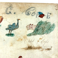 Caleb Cope's Most Wonderful Earlyish 19th Century Notebook with Many Watercolors and Schoolwork