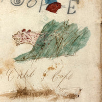 Caleb Cope's Most Wonderful Earlyish 19th Century Notebook with Many Watercolors and Schoolwork