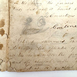 Caleb Cope's Most Wonderful Earlyish 19th Century Notebook with Many Watercolors and Schoolwork