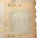 19th Century Embroidered Eyelet Lace Samples: Over-sized, Double-sided Page (13 Samples)