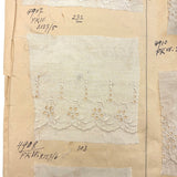 19th Century Embroidered Eyelet Lace Samples: Over-sized, Double-sided Page (13 Samples)