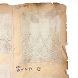 19th Century Embroidered Eyelet Lace Samples: Over-sized, Double-sided Page (13 Samples)