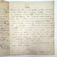 Caleb Cope's Most Wonderful Earlyish 19th Century Notebook with Many Watercolors and Schoolwork