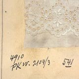 19th Century Embroidered Eyelet Lace Samples: Over-sized, Double-sided Page (13 Samples)