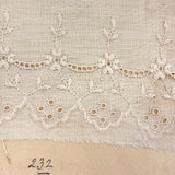 19th Century Embroidered Eyelet Lace Samples: Over-sized, Double-sided Page (13 Samples)
