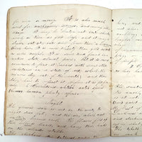 Caleb Cope's Most Wonderful Earlyish 19th Century Notebook with Many Watercolors and Schoolwork