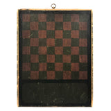 Beautiful 19th C. Primitive Red, Green, Black Painted Checkerboard