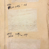 19th Century Embroidered Eyelet Lace Samples: Over-sized, Double-sided Page (13 Samples)