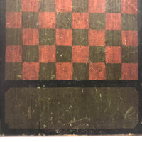 Beautiful 19th C. Primitive Red, Green, Black Painted Checkerboard
