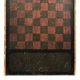 Beautiful 19th C. Primitive Red, Green, Black Painted Checkerboard