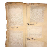 19th Century Embroidered Eyelet Lace Samples: Over-sized, Double-sided Page (13 Samples)