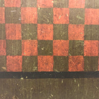 Beautiful 19th C. Primitive Red, Green, Black Painted Checkerboard