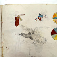 Caleb Cope's Most Wonderful Earlyish 19th Century Notebook with Many Watercolors and Schoolwork