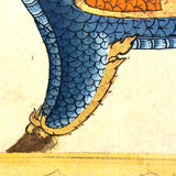 Antique Thai Gouache and Gold Leaf Painting of Mythical Ghilen