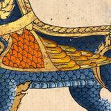 Antique Thai Gouache and Gold Leaf Painting of Mythical Ghilen