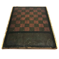 Beautiful 19th C. Primitive Red, Green, Black Painted Checkerboard
