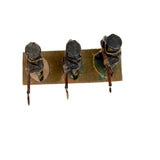 Three Old Painted Lead Royal Navy Sailors with Bayonettes Lined Up in a Row